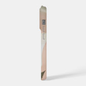 Warm Blush Organic Abstract with Modern Leaves iPhoneケース (左側面)