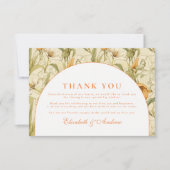 Warm Botanical Arch Wedding サンキューカード (正面)
