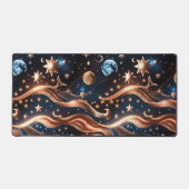 Warm Bronze Celestial Moon for Elegant Workspaces デスクマット (正面)