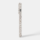 Warm brown floral pattern iPhoneケース (左側面)