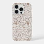 Warm brown floral pattern iPhoneケース (裏面)