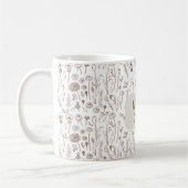 Warm brown floral pattern mug コーヒーマグカップ (左)