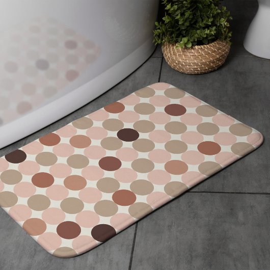 Warm Brown Geometric Bath Mat for Balanced Homes バスマット