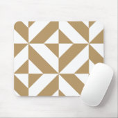 Warm Brown Geometric Deco Cube Pattern マウスパッド (マウス)