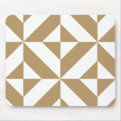 Warm Brown Geometric Deco Cube Pattern マウスパッド (正面)