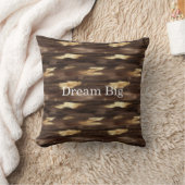 Warm Brown Gold Abstract Streaks クッション (ブランケット)