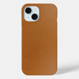 Warm Brown Leather Textured Phone Case iPhone 15ケース