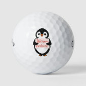 Warm by nature: Adorable Penguin with Playful Text ゴルフボール (正面)