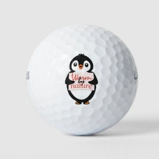 Warm by nature: Adorable Penguin with Playful Text ゴルフボール