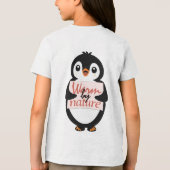 Warm by nature: Adorable Penguin with Playful Text トライブレンドＴシャツ (裏面)