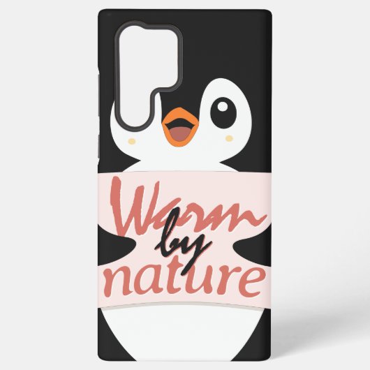 Warm by nature: Adorable Penguin with Playful Text Samsung Galaxyケース (裏面)