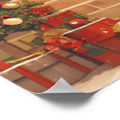 Warm Christmas Fireplace Scene ポスター (角)