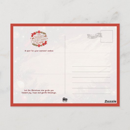 Warm Christmas Fireplace Scene ポストカード (裏面)