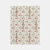 Warm Christmas Gnome Pattern Fleece Blanket フリースブランケット (正面)