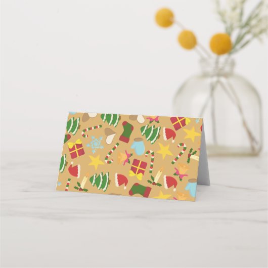 Warm Christmas Place Cards - Dinner Table Decor プレイスカード (裏面)