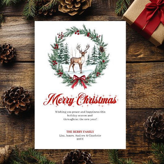 Warm Christmas Scene Watercolor Greeting Card シーズンカード