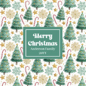 Warm Christmas trees red green gold bath towel バスタオルセット