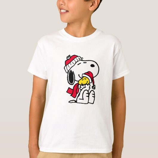 warm christmas with snoopy & woodstock tシャツ (正面)