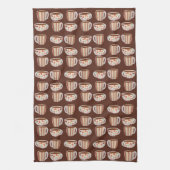 Warm Circle Pattern On Cups Of Coffee キッチンタオル (縦)