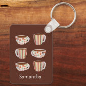 Warm Circle Pattern On Cups Of Coffee キーホルダー (裏面)