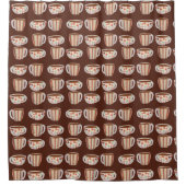 Warm Circle Pattern On Cups Of Coffee シャワーカーテン (正面)