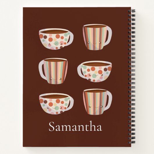 Warm Circle Pattern On Cups Of Coffee ノートブック (裏面)