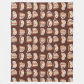 Warm Circle Pattern On Cups Of Coffee フリースブランケット (正面)