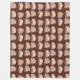 Warm Circle Pattern On Cups Of Coffee フリースブランケット