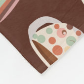 Warm Circle Pattern On Cups Of Coffee フリースブランケット (角)