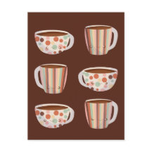 Warm Circle Pattern On Cups Of Coffee