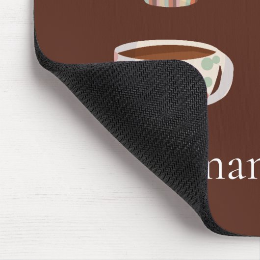 Warm Circle Pattern On Cups Of Coffee マウスパッド (コーナー)