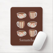 Warm Circle Pattern On Cups Of Coffee マウスパッド (マウス)