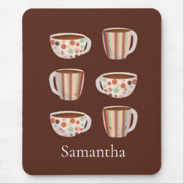 Warm Circle Pattern On Cups Of Coffee マウスパッド