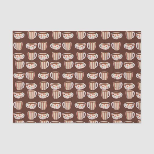 Warm Circle Pattern On Cups Of Coffee 薄葉紙 (正面)