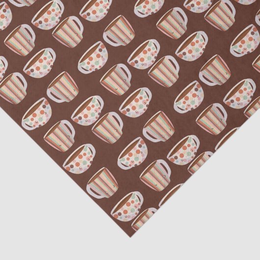 Warm Circle Pattern On Cups Of Coffee 薄葉紙 (詳細)