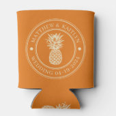 Warm Citrus Pineapple Wedding Crest & Names 缶クーラー (裏面)