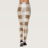 Warm Cocoa Cream Brown Plaid Stripes レギンス (裏面)