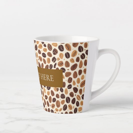 Warm Coffee Bean Roast Tones Seamless Pattern カフェラテマグ (右)