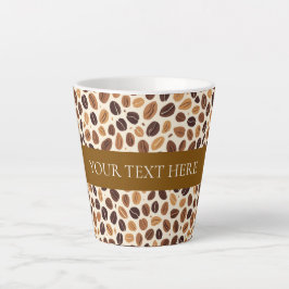 Warm Coffee Bean Roast Tones Seamless Pattern カフェラテマグ