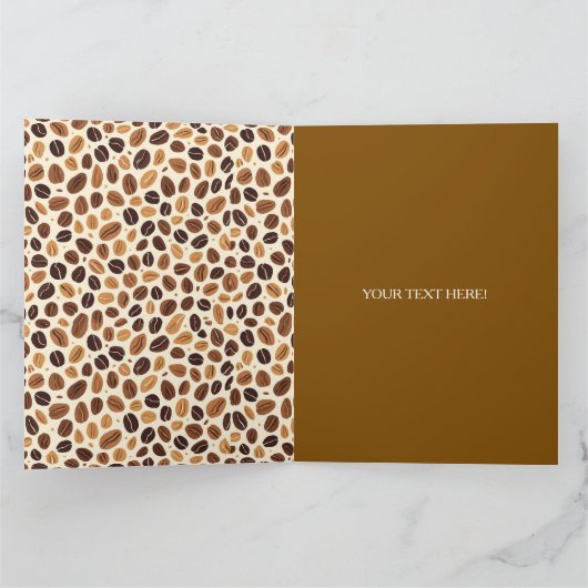 Warm Coffee Bean Roast Tones Seamless Pattern カード (内部)