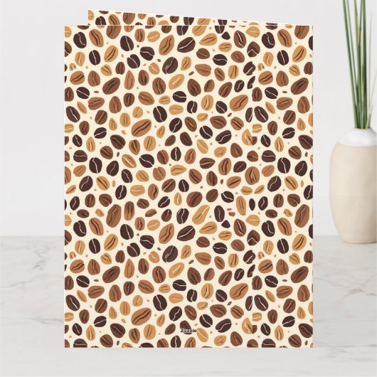 Warm Coffee Bean Roast Tones Seamless Pattern カード (裏面)