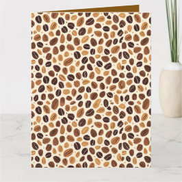 Warm Coffee Bean Roast Tones Seamless Pattern カード