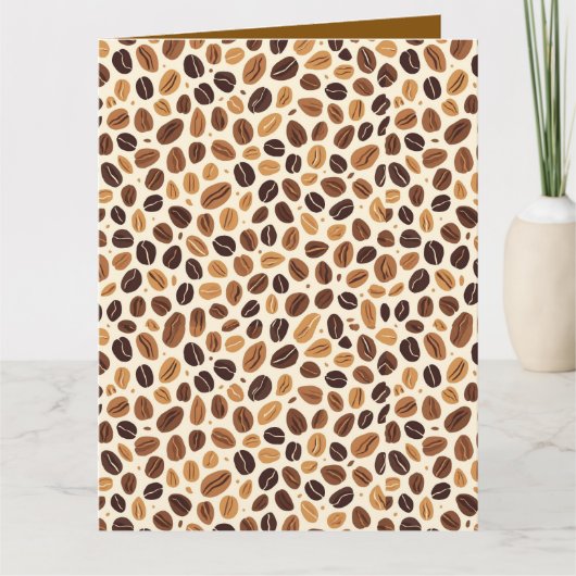 Warm Coffee Bean Roast Tones Seamless Pattern カード (正面)