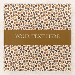 Warm Coffee Bean Roast Tones Seamless Pattern ガラスコースター