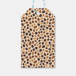 Warm Coffee Bean Roast Tones Seamless Pattern ギフトタグ