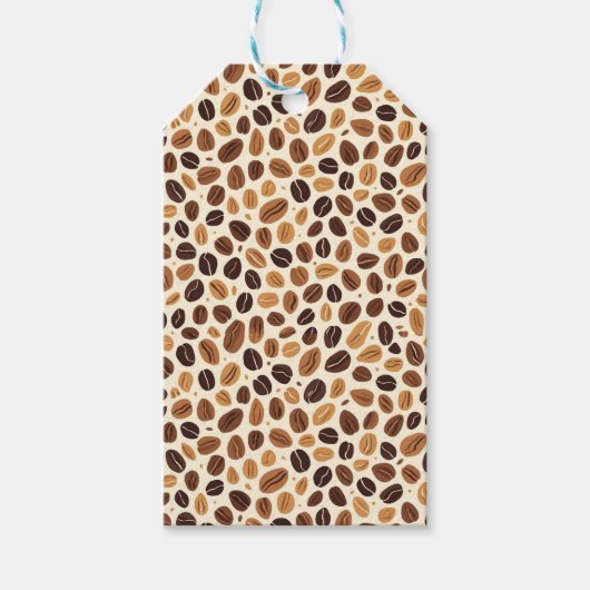 Warm Coffee Bean Roast Tones Seamless Pattern ギフトタグ (正面)