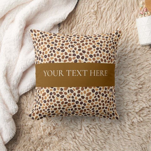 Warm Coffee Bean Roast Tones Seamless Pattern クッション (ブランケット)