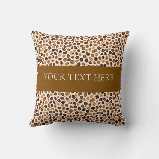 Warm Coffee Bean Roast Tones Seamless Pattern クッション (裏面)