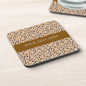 Warm Coffee Bean Roast Tones Seamless Pattern コースター (左側)