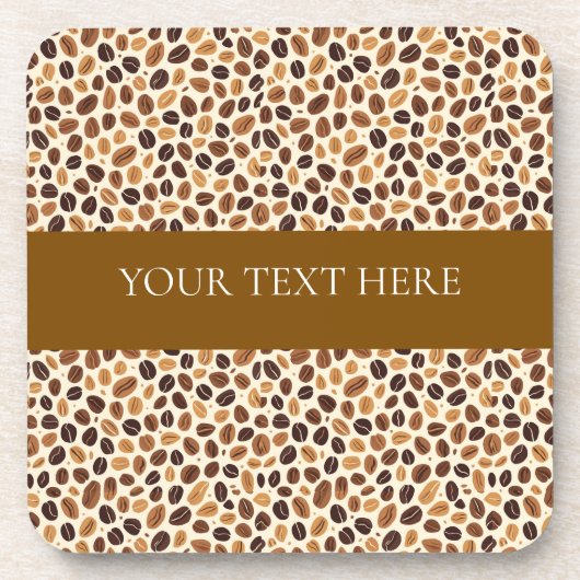 Warm Coffee Bean Roast Tones Seamless Pattern コースター (正面)